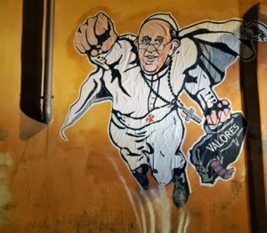 Grafite do papa em Roma