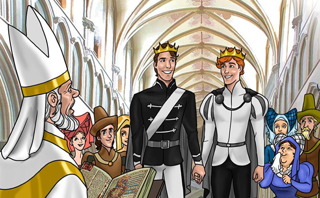 Conto de fadas gay tem casamento em igreja